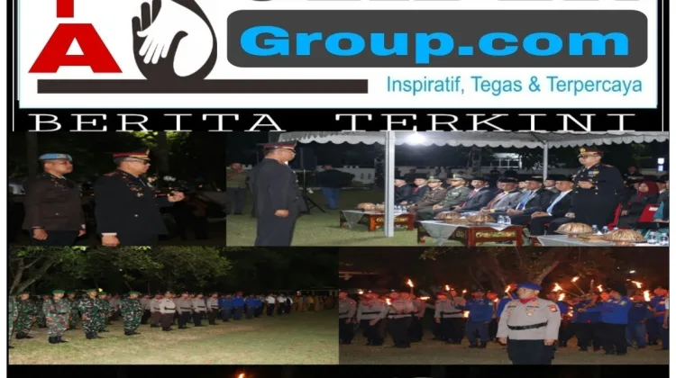 Kapolres Sinjai Pimpin Upacara Taptu dan Pawai Obor Dalam Rangka HUT RI ke-81 Tahun